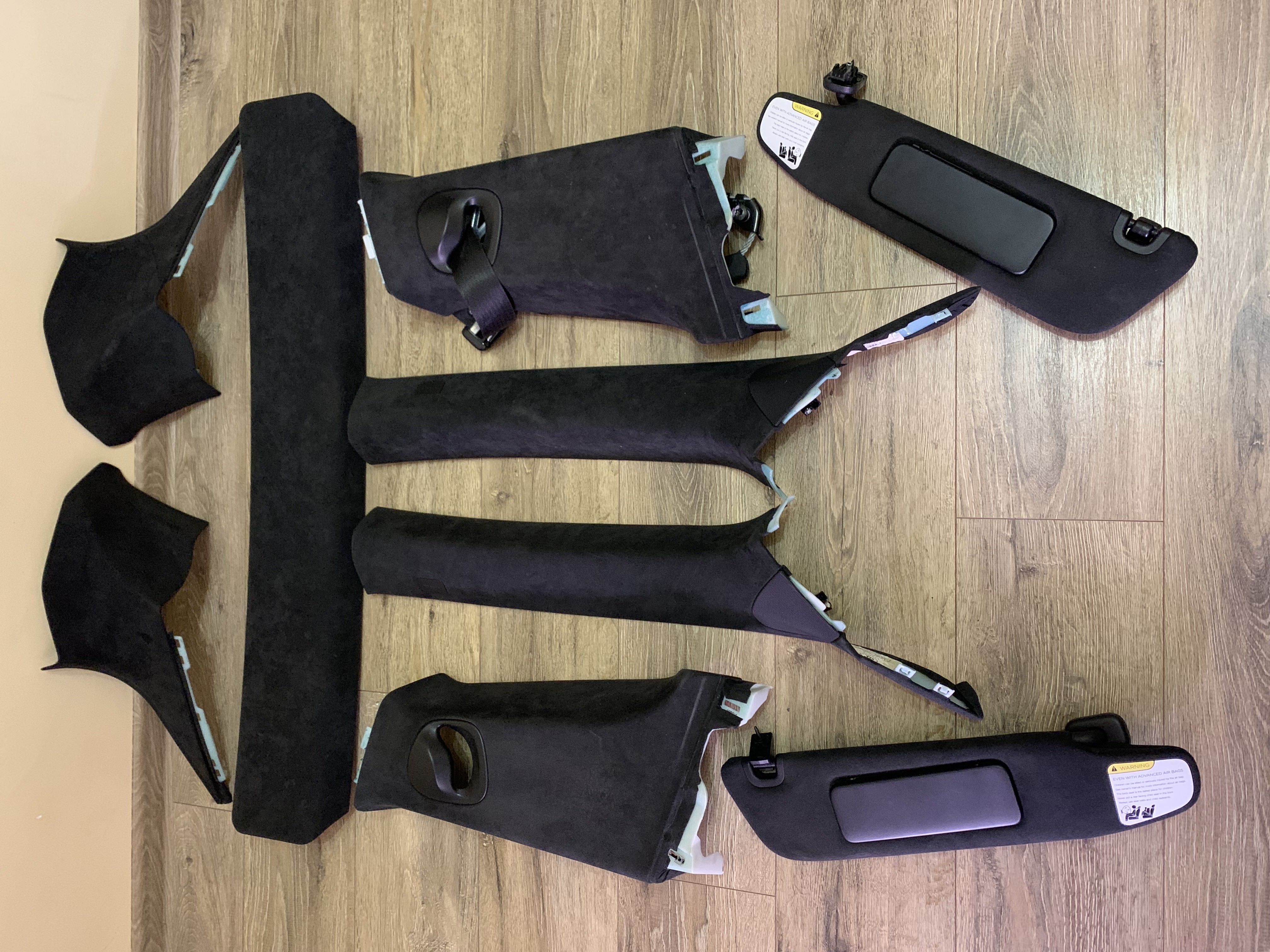 Комплект під панораму чорний алькантара 2